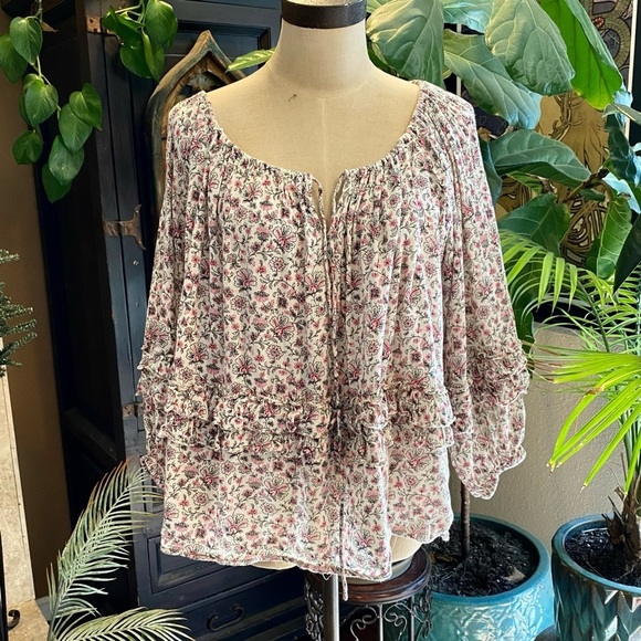 Denim & Supply Rl Boho Peasant Ruffle Top - Picture 2 of 15